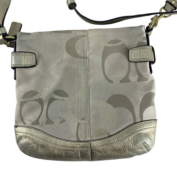 Coach Optic Metallic Signature Chain Crossbody Cream Gold Purse F19820 Hang Tag - Picture 2 of 16